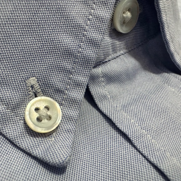 Jcrew Men’s Thomas Mason Blue Oxford Long Sleeve Shirt Size Medium - Picture 3 of 4